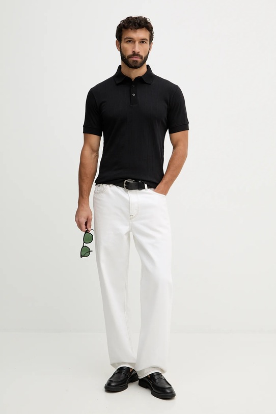 Lindbergh polo bawełniane 30.404062 czarny SS26