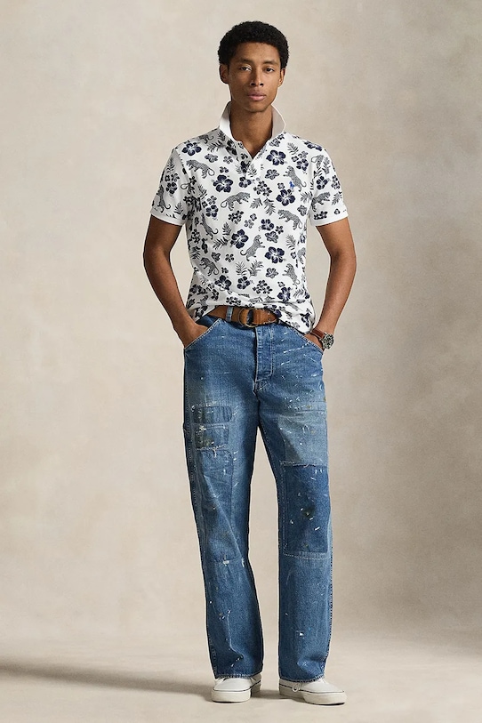 Odzież Polo Ralph Lauren polo bawełniane 710B13541 fioletowy