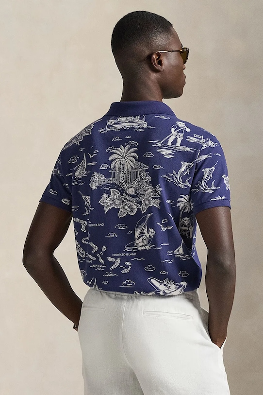 Polo Ralph Lauren pamut póló 710B13971 sötétkék SS26