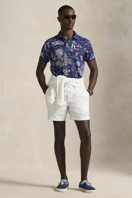 Odzież Polo Ralph Lauren polo bawełniane 710B13971 granatowy