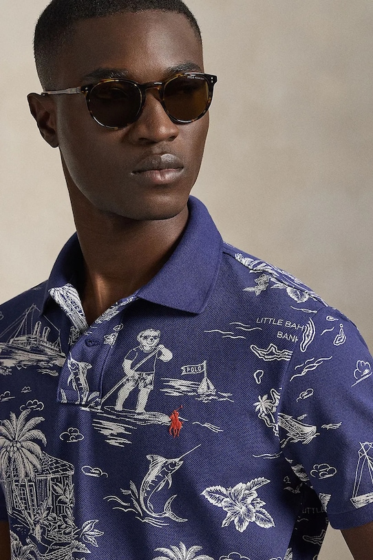 Polo Ralph Lauren pamut póló sötétkék 710B13971