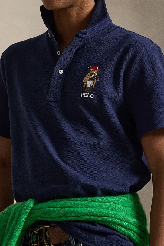 Polo Ralph Lauren polo bawełniane granatowy 710B16616