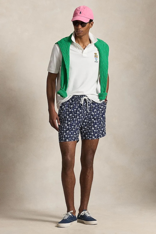 Odzież Polo Ralph Lauren polo męskie bawełniane 710B16617 biały