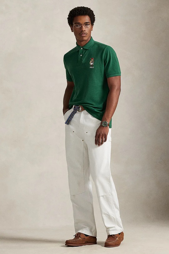 Odzież Polo Ralph Lauren polo bawełniane 710B16618 zielony