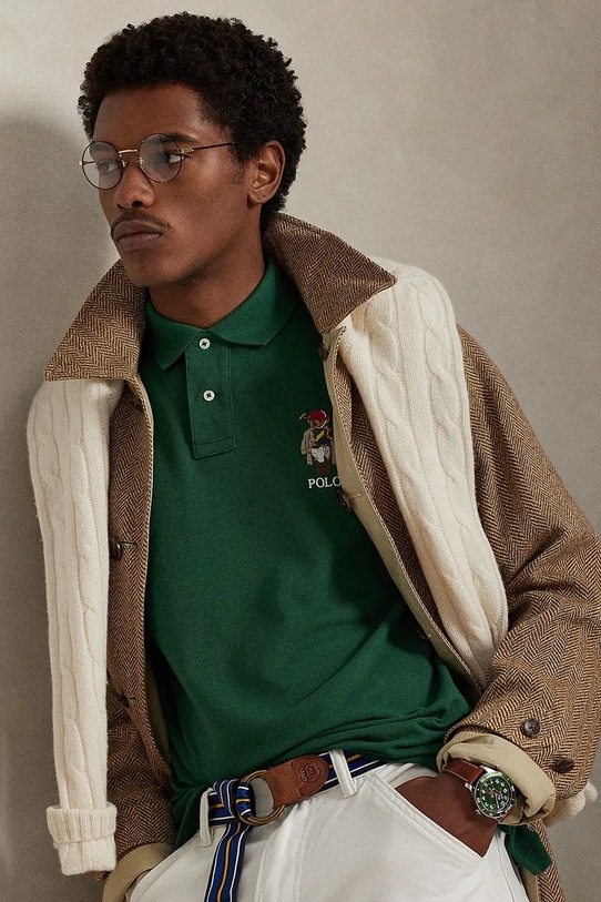 Polo Ralph Lauren polo bawełniane 710B16618 zielony