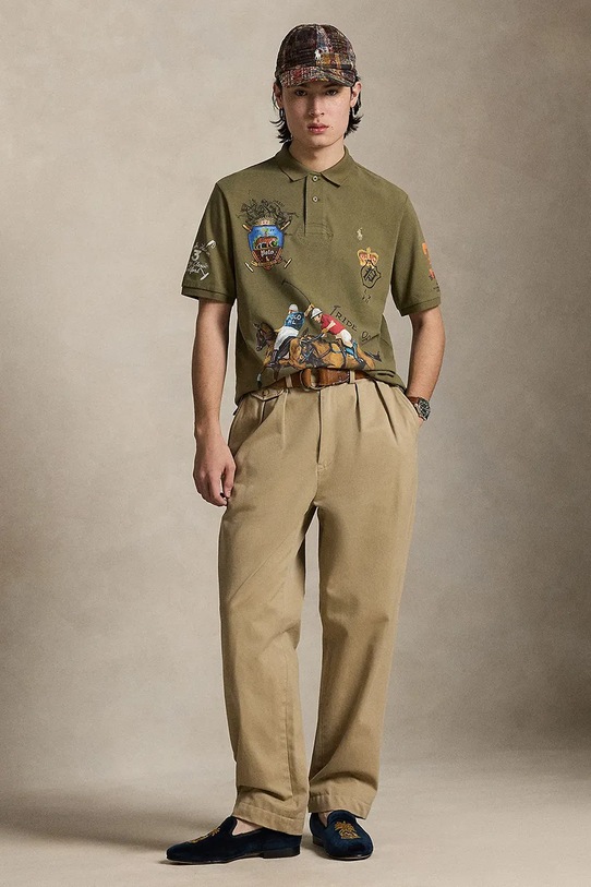 Одежда Polo Ralph Lauren поло мужское из хлопка 710B13509 зелёный