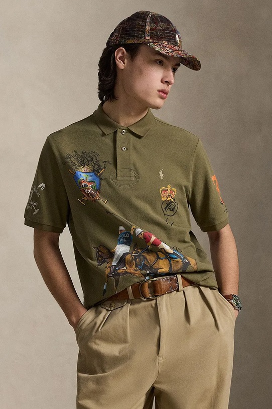 Polo Ralph Lauren поло мужское из хлопка 710B13509 зелёный