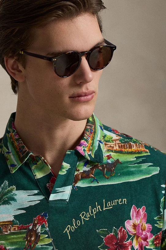 Polo Ralph Lauren polo z dodatkiem lnu zielony 710B13535