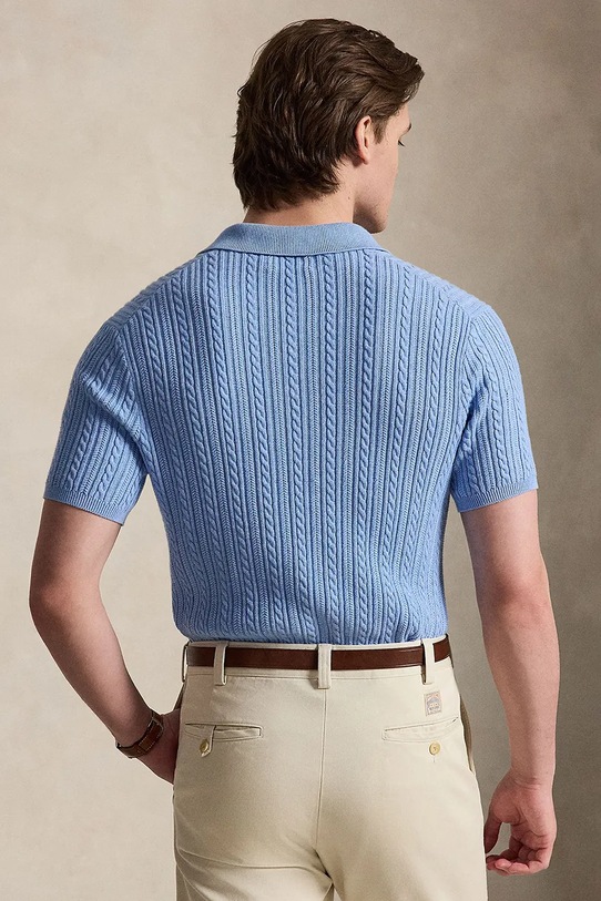 Polo Ralph Lauren polo bawełniane 710B13893 niebieski SS26