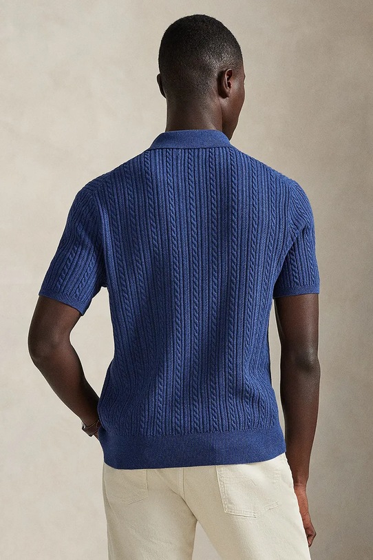 Bavlněné polo tričko Polo Ralph Lauren 710B13893 námořnická modř SS26