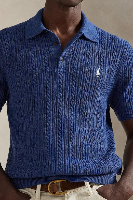 Bavlněné polo tričko Polo Ralph Lauren námořnická modř 710B13893