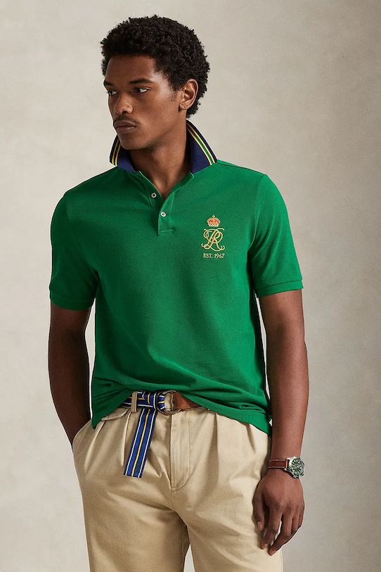 Polo Ralph Lauren polo bawełniane regular zielony 710B14507