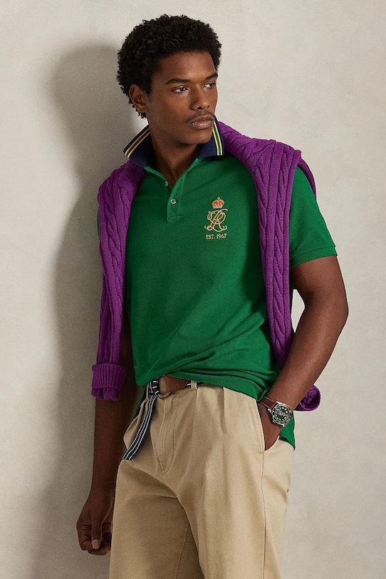 Polo Ralph Lauren polo bawełniane 710B14507 zielony