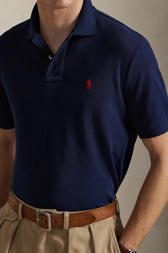Ruházat Polo Ralph Lauren pamut póló 710783656 sötétkék