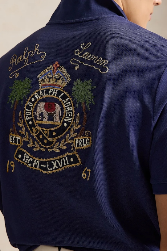 Polo Ralph Lauren polo tričko pánske bavlnené tmavomodrá 710B13534