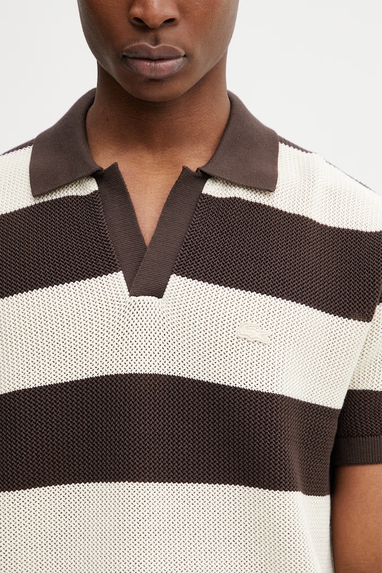 Lacoste polo bawełniane męskie beżowy AH2561