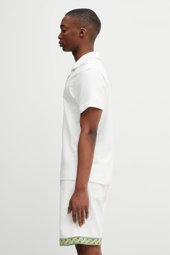 Lacoste polo męskie bawełniane DH1969 biały SS26