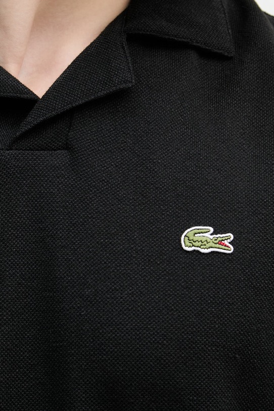 Lacoste polo męskie z dodatkiem lnu PH2449 czarny