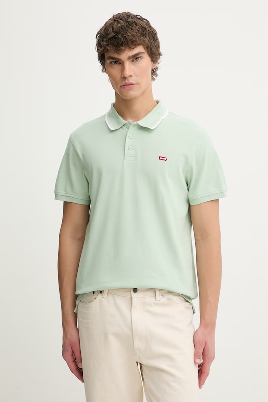 Levi's polo bawełniane LEVIS HM POLO bawełna zielony 35883.0371