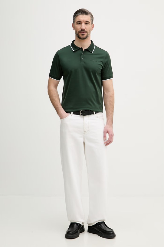 Karl Lagerfeld polo męskie bawełniane 562200.745080 zielony SS26