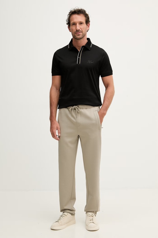 Karl Lagerfeld polo męskie bawełniane 562200.745002 czarny SS26