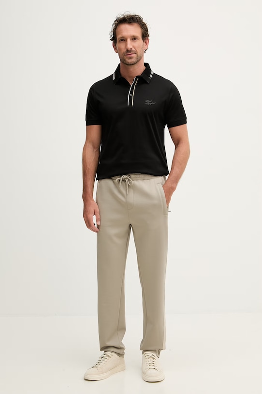 Karl Lagerfeld polo męskie bawełniane 562200.745002 czarny SS26