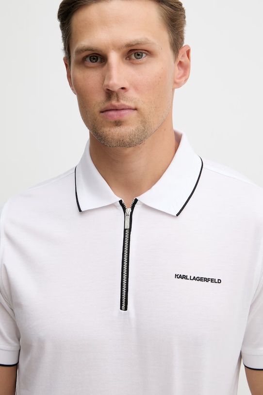 Bavlnené polo tričko Karl Lagerfeld biela 562200.745003