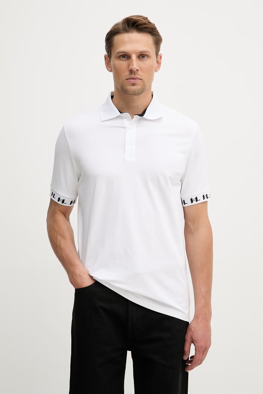 Polo tričko Karl Lagerfeld jednofarebný biela 562221.745020