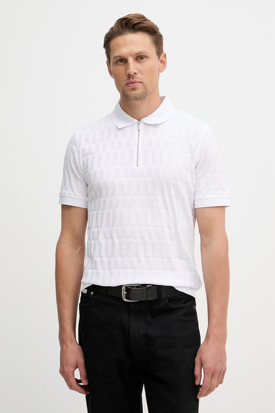 Bavlnené polo tričko Karl Lagerfeld jednofarebný biela 562203.745008