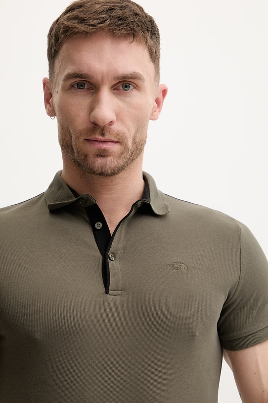 The North Face polo bawełniane Premium Slim zielony NF0A8C1N21L1