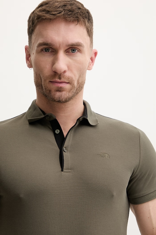Bombažen polo The North Face Premium Slim zelena NF0A8C1N21L1