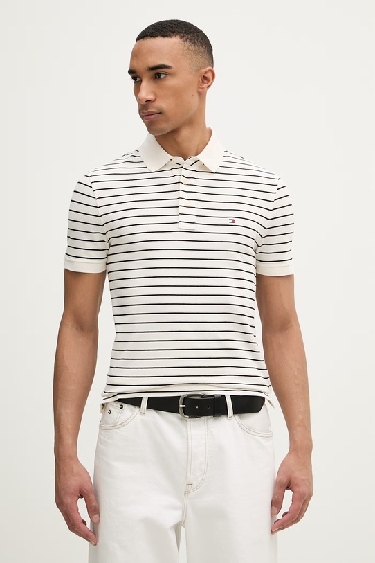 Tommy Hilfiger polo męskie beżowy MW0MW17771..