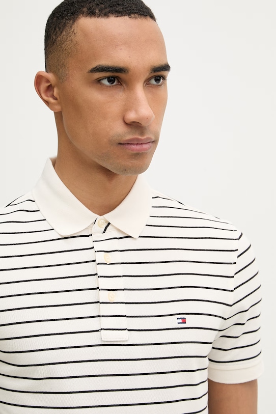 Tommy Hilfiger polo męskie beżowy MW0MW17771..