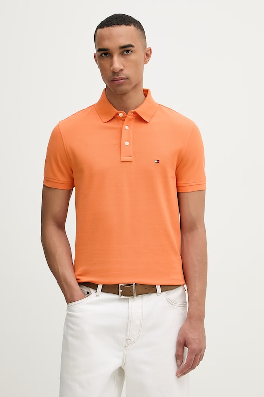 Tommy Hilfiger polo męskie pomarańczowy MW0MW17771..