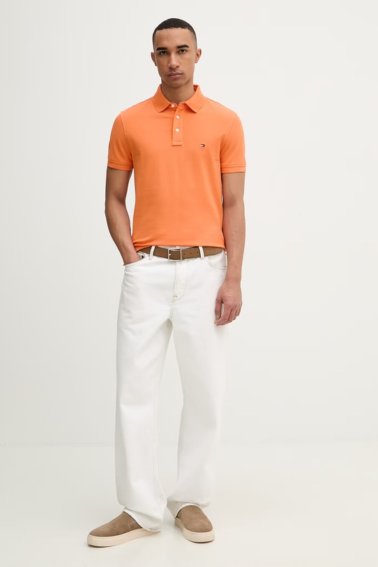 Tommy Hilfiger polo męskie pomarańczowy MW0MW17771..