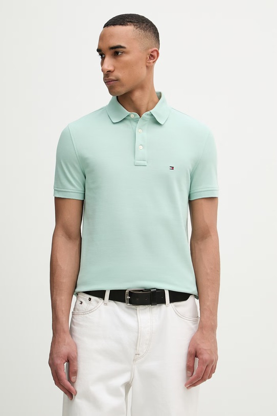 Tommy Hilfiger polo tričko pánske tyrkysová MW0MW17771..