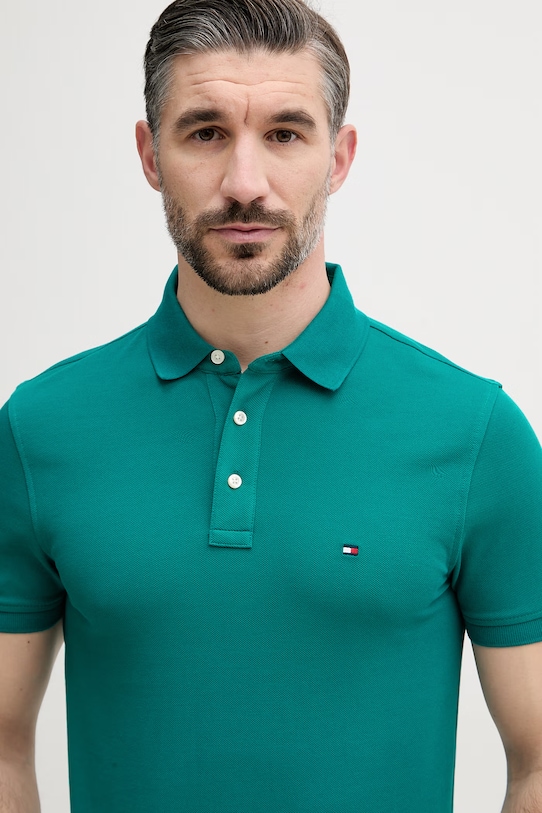 Tommy Hilfiger polo tričko pánske tyrkysová MW0MW17771..