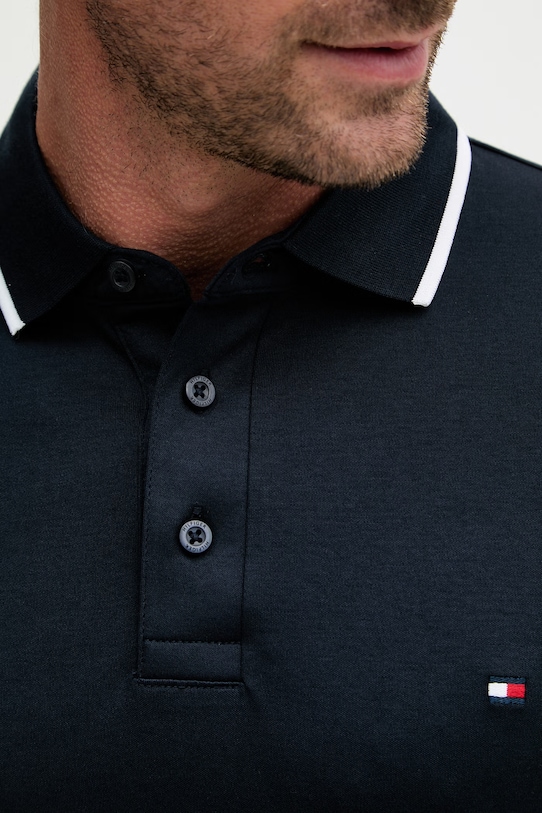 Tommy Hilfiger polo męskie bawełniane MW0MW43144 granatowy