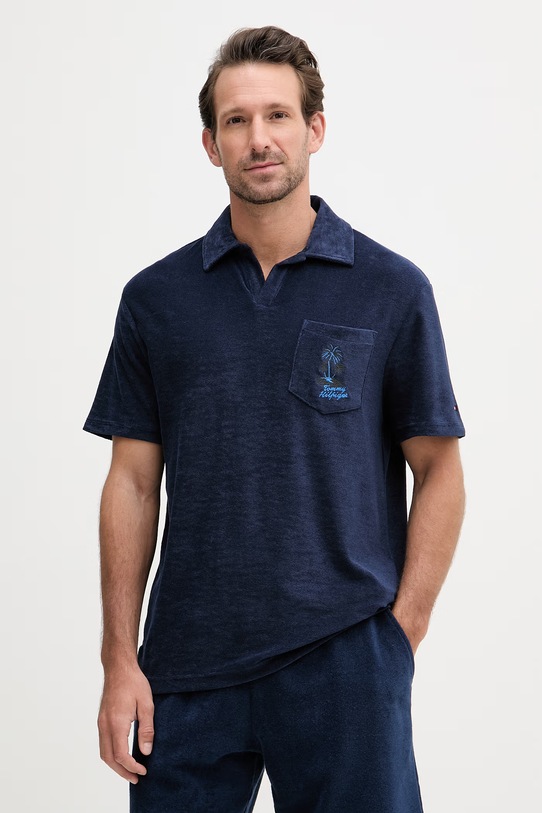 Tommy Hilfiger polo pánské s bavlnou SUMMER námořnická modř MW0MW42773