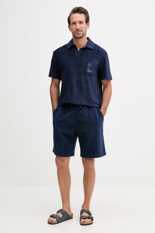 Tommy Hilfiger polo pánské s bavlnou SUMMER MW0MW42773 námořnická modř SS26