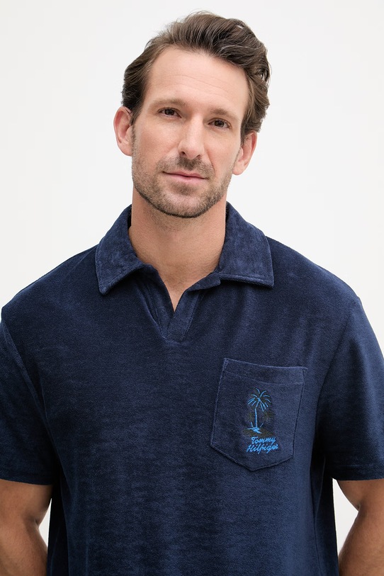 Tommy Hilfiger polo pánské s bavlnou SUMMER námořnická modř MW0MW42773
