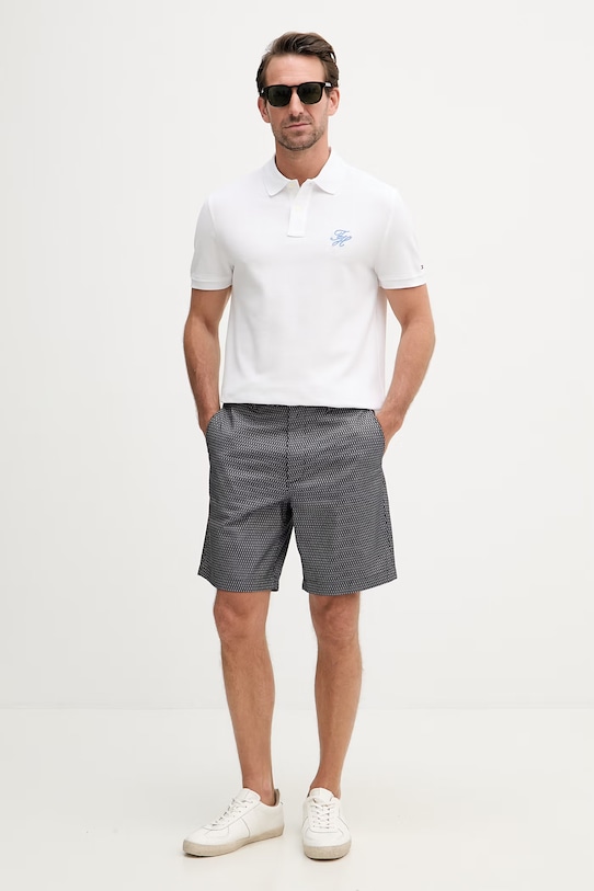 Tommy Hilfiger polo pánské bavlněné SUMMER MW0MW43046 bílá SS26