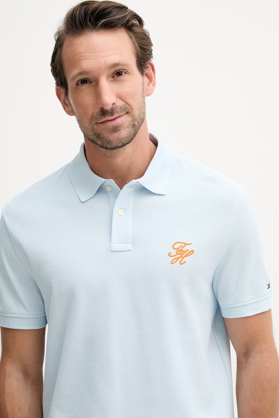 Tommy Hilfiger polo pánské bavlněné SUMMER modrá MW0MW43046