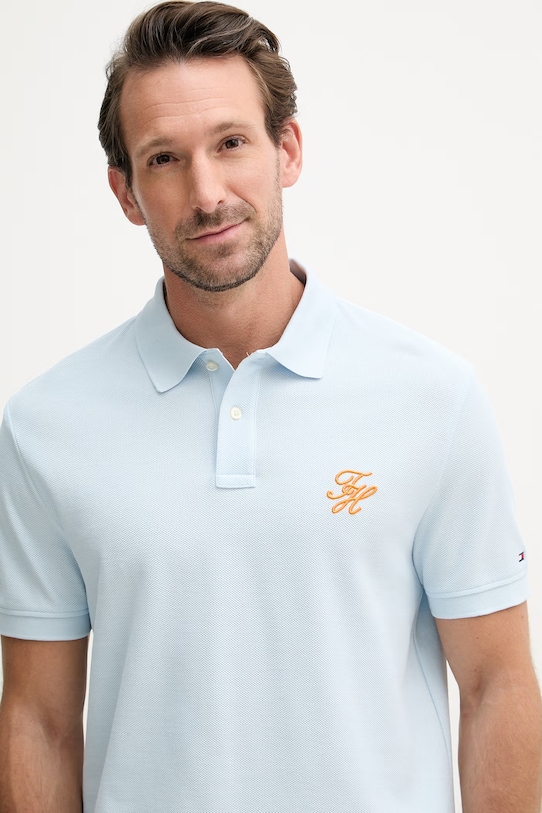 Tommy Hilfiger polo pánské bavlněné SUMMER modrá MW0MW43046