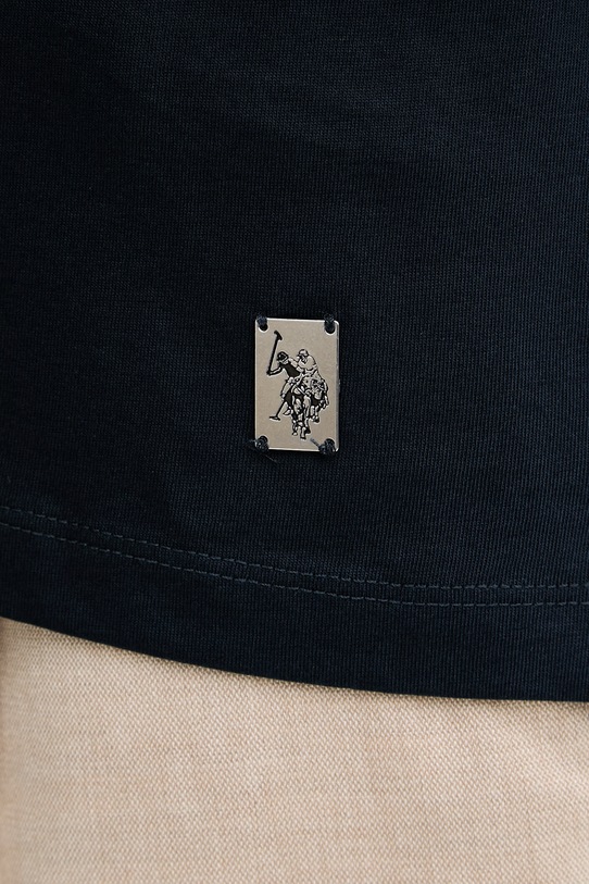 U.S. Polo Assn. тениска с яка мъжка памучна PREMIUM SUPIMA MUP4598 тъмносин