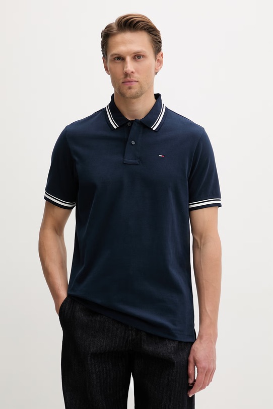 Tommy Jeans polo tričko pánske bavlnené tmavomodrá DM0DM22700