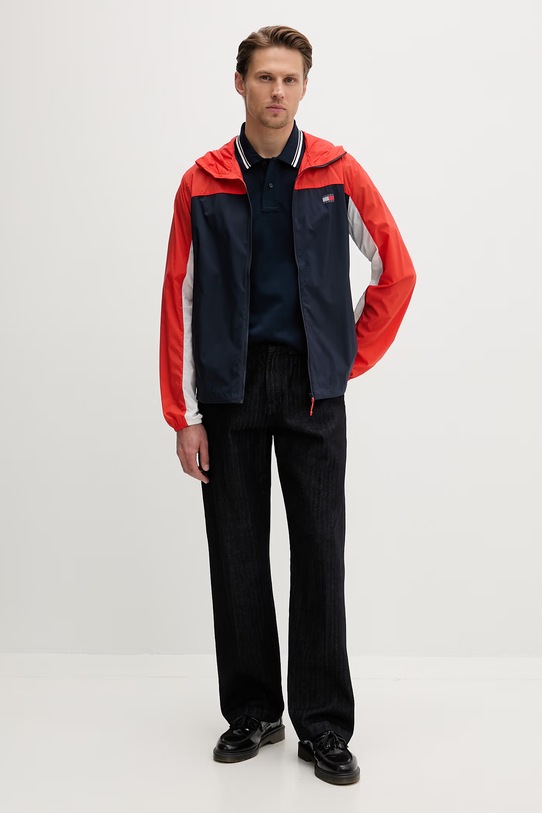 Tommy Jeans polo tričko pánske bavlnené DM0DM22700 tmavomodrá SS26