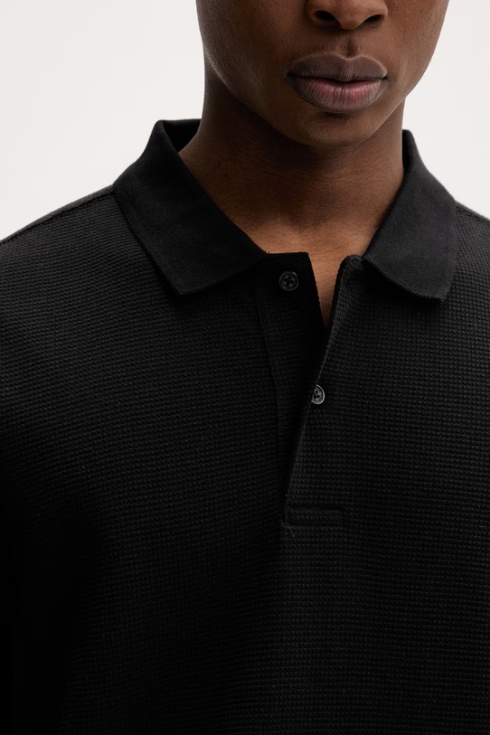 Tommy Jeans polo męskie z bawełną DM0DM22703 czarny