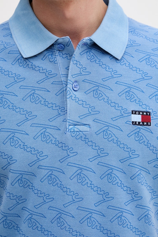 Tommy Jeans polo męskie bawełniane DM0DM22707 niebieski