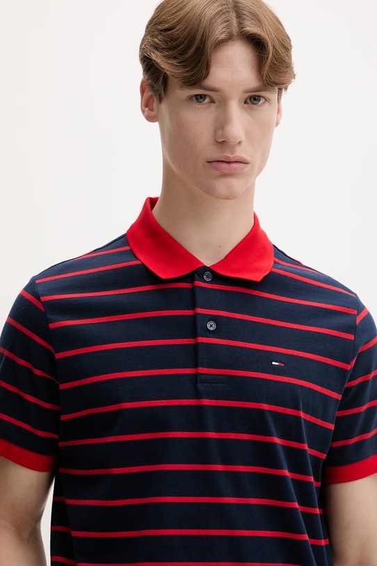 Tommy Jeans polo męskie bawełniane granatowy DM0DM22708
